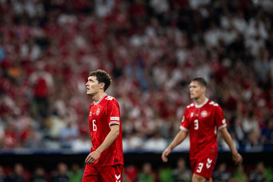 Andreas Kristiansen of Denmark looks dejected