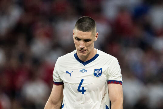 Nikola Milenkovic of Serbia looks dejected