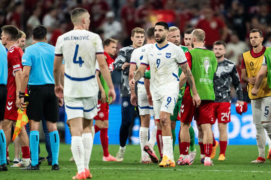 Aleksandar Mitrovic of Serbia looks dejected