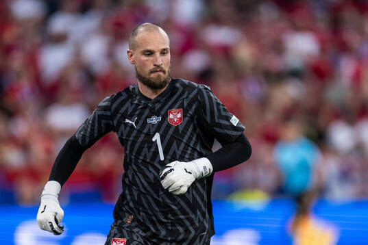 Goalkeeper Predrag Rajkovic of Serbia