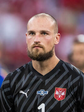 Goalkeeper Predrag Rajkovic of Serbia