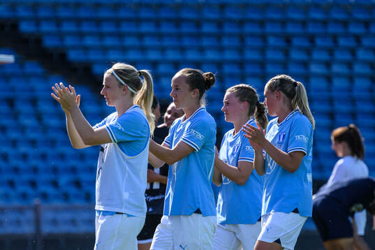 Malmö FFs Amanda Kander, Anna Plantin och Agnes Mårtensson