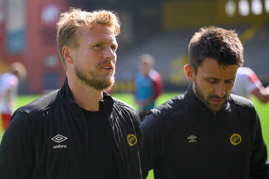 Elfsborgs manager Oscar Hiljemark och assisterande tränare