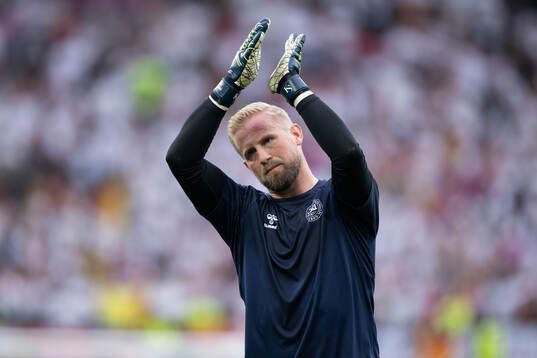 Goalkeeper Kasper Schmeichel of Denmark