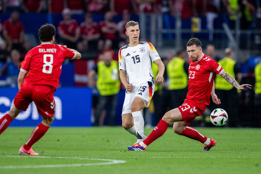 Nico Schlotterbeck of Germany and Pierre-Emilie Højbjerg