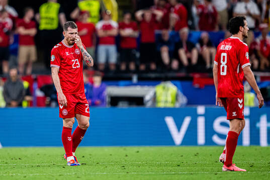 Pierre-Emilie Højbjerg of Denmark looks dejected
