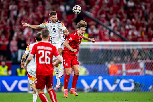 Niclas Fullkrug of Germany and Joachim Andersen of Denmark