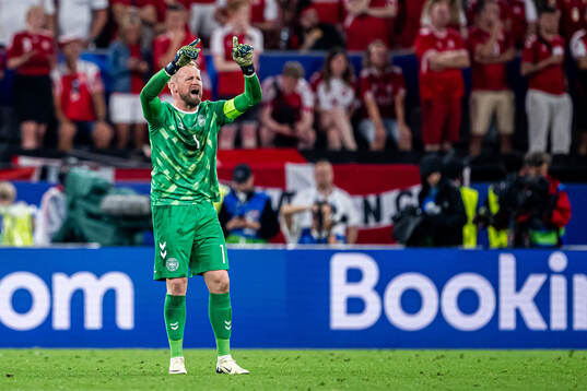 Goalkeeper Kasper Schmeichel of Denmark