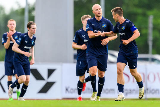 Eskilsminnes Christian Ljungberg och Lucas Ohlander jublar