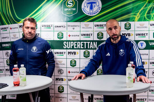 Trelleborgs tränare Stefan Jacobsson och Östers tränare