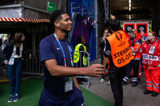 Jude Bellingham of England arrives
