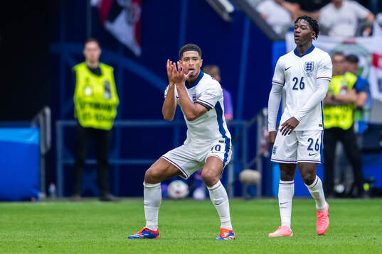 Jude Bellingham of England reacts