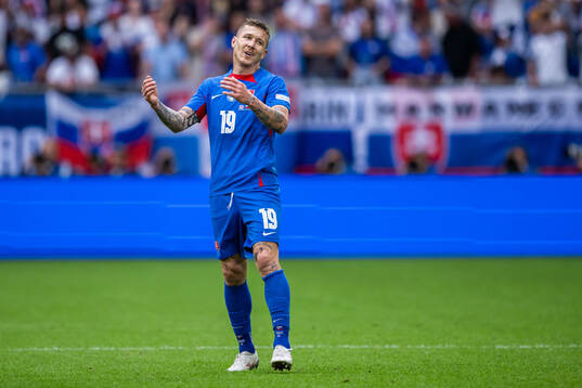 Juraj Kucka of Slovakia reacts