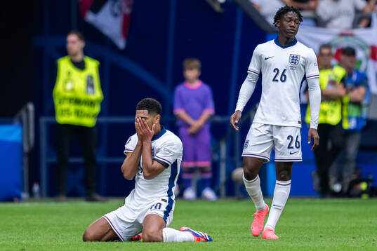 Jude Bellingham of England reacts