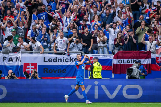 Ivan Schranz of Slovakia celebrates