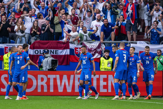 Players of of Slovakia celebrate