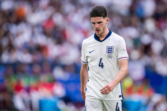 Declan Rice of England looks dejected