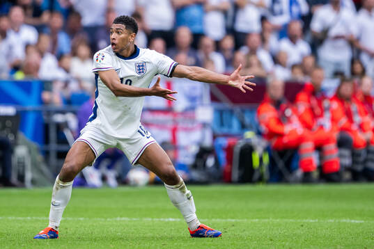 Jude Bellingham of England reacts