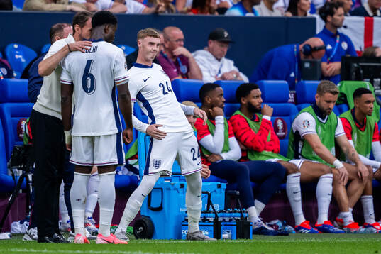 Cole Palmer of England enters the field