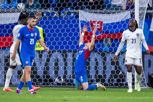 Peter Pekarik of Slovakia looks dejected
