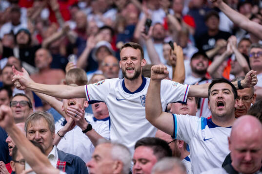 Supporters of England celebrate