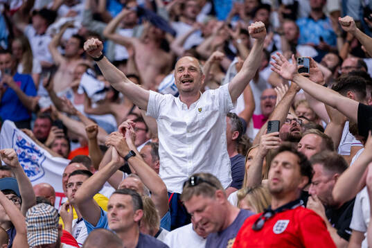 Supporters of England celebrate
