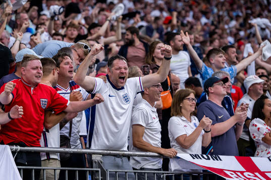 Supporters of England celebrate