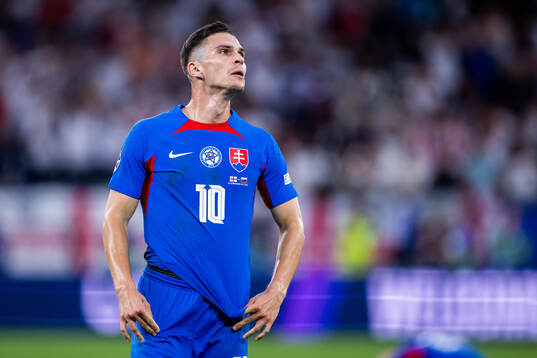 Lubomir Tupta of Slovakia looks dejected
