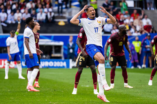 William Saliba of France looks dejected