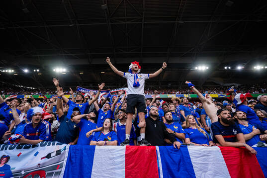 Supporters of France celebrate