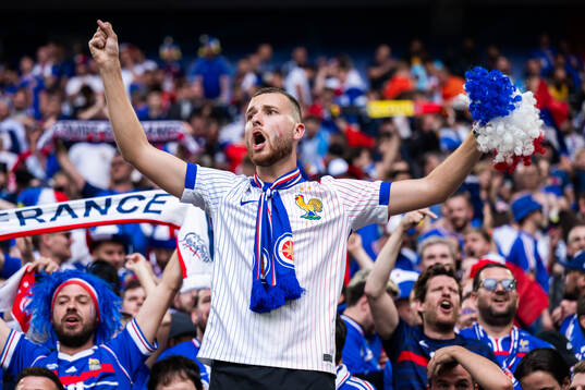Supporters of France celebrate