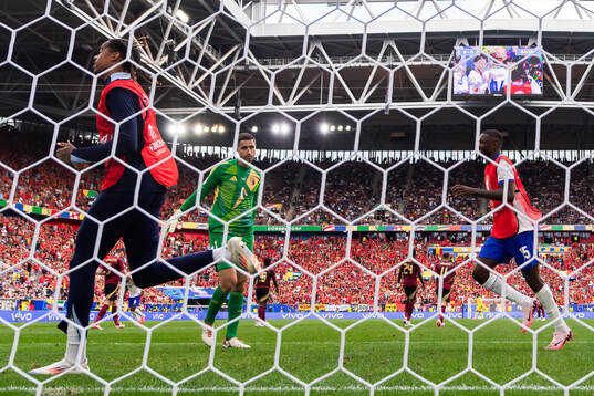 Goalkeeper Koen Casteels of Belgium looks dejected