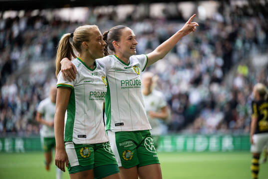 Hammarbys Smilla Holmberg och Vilde Hasund jublar