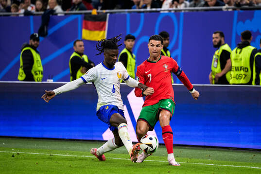 Eduardo Camavinga of France and Cristiano Ronaldo of