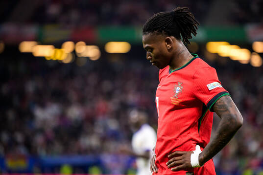 Rafael Leao of Portugal looks dejected