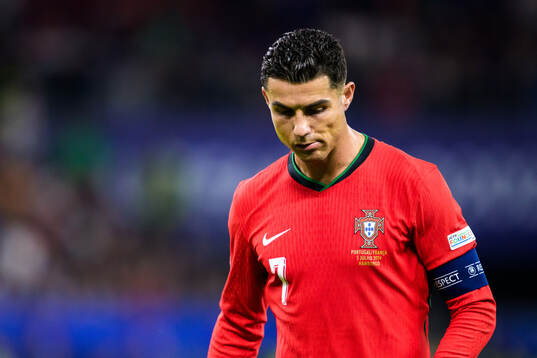 Cristiano Ronaldo of Portugal looks dejected