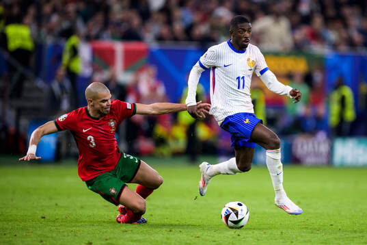 Pepe of Portugal and Ousmane Dembele of France