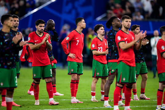 Cristiano Ronaldo of Portugal looks dejected