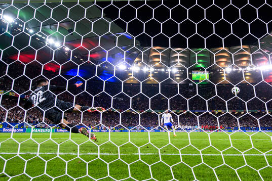 Theo Hernandez of France scores the decisive goal