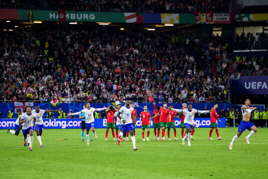 Jules Koundé, Bradley Barcola, Marcus Thuram, and Ousmane