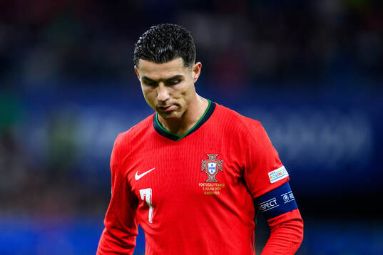 Cristiano Ronaldo of Portugal looks dejected