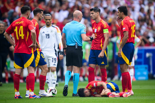Pedri of Spain in pain