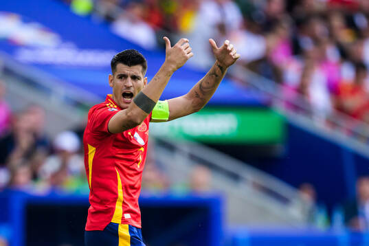 Alvaro Morata of Spain celebrates