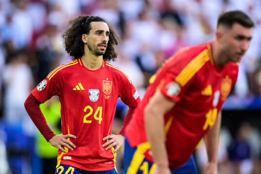 Marc Cucurella of Spain looks dejected