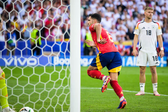Mikel Merino of Spain celebrates