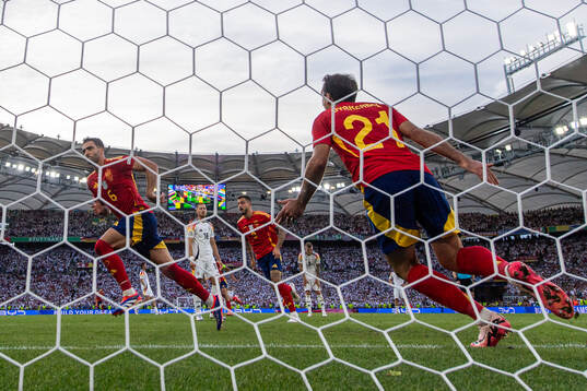 Mikel Merino of Spain celebrates