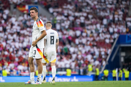 Thomas Müller of Germany looks dejected