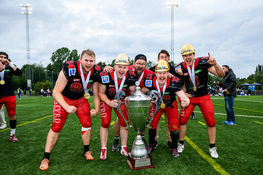 Carlstad Crusaders Anton Jansson, Tom Andersson, Oliver