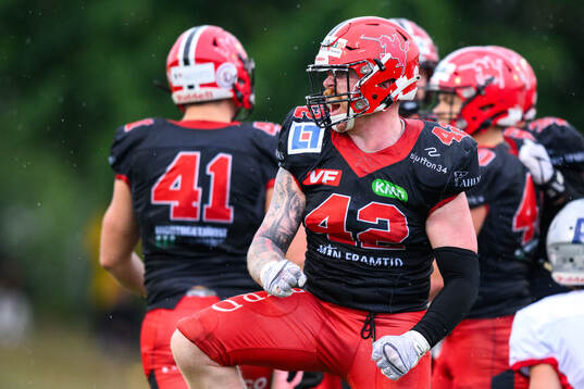 Carlstad Crusaders Mattias Eriksson jublar