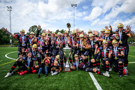 Carlstad Crusaders spelare jublar